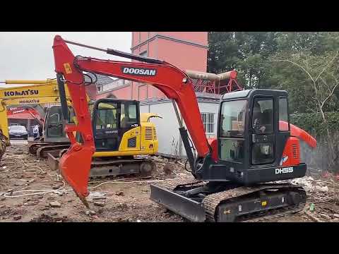 Máquina usada resistente usada da construção da máquina escavadora Doosan DH55 de 6 toneladas