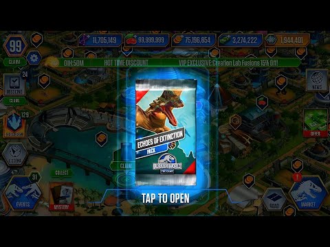 OPEN ECHOES OF EXTINCTION PACK GET TAPEJALOCEPHALUS CARD | JURASSIC WORLD THE GAME