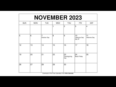 Printable November 2023 Calendar Templates With Holidays - Wiki Calendar