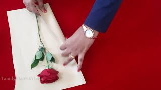 How to make single rose bouquet /DIY Valentine's day gift idea ❤️💙