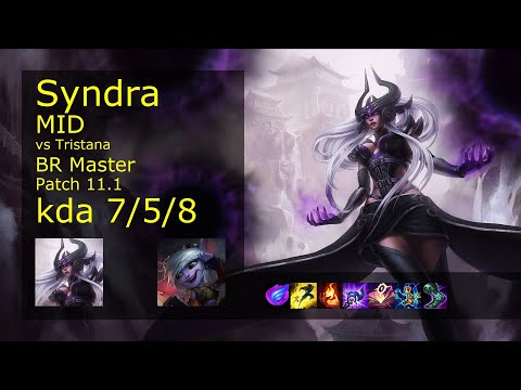 Syndra vs Tristana Mid - BR Master 7/5/8 Patch 11.1 Gameplay