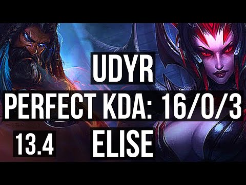 UDYR vs ELISE (JNG) | 16/0/3, Legendary, 800+ games, 900K mastery | EUW Grandmaster | 13.4