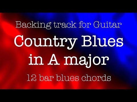 Country Blues A major, Country backing track for guitar in A major, 185bpm. 12 bar blues chords.