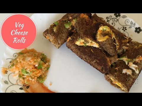 veg cheese rolls | Snack | Kids recipe