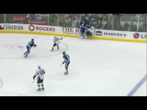 Dion Phaneuf hits Evgeni Malkin