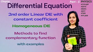 2nd order linear homogeneous differential equation with constant coefficients.