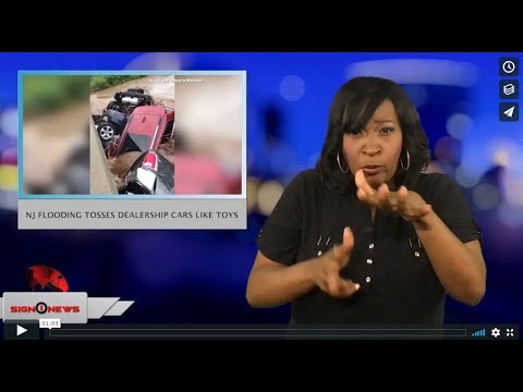 NJ flooding tosses dealership cars like toys (ASL - 8.12.18)