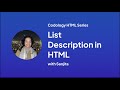 Description Lists in HTML
