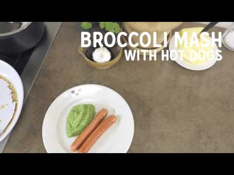 Broccoli Mash with Hot Dogs (Low Carb)