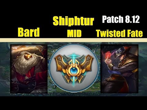 Shiphtur | BARD vs TWISTED FATE | BARD Mid | Challenger Gameplay | Patch 8.12