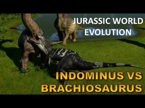 Indominus Rex killing Brachiosaurus and Diplodocus - Jurassic World Evolution