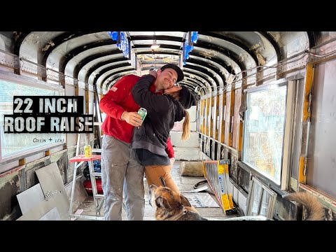 NEVER DONE BEFORE SKOOLIE ROOF RAISE | TROLLY STYLE