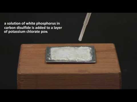 Explosive reaction of white phosphorus and potassium chlorat...