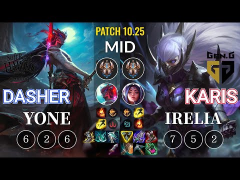 SHG Dasher Yone vs GEN Karis Irelia Mid - KR Patch 10.25