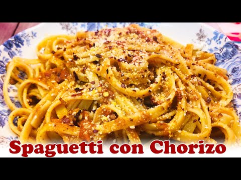 Spaguetti con Chorizo | Receta Fácil y Deliciosa | Gloria en la Cocina