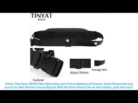 TINYAT Men Waist Bag pack Purse Waterproof Canvas Travel Phone belt ba
