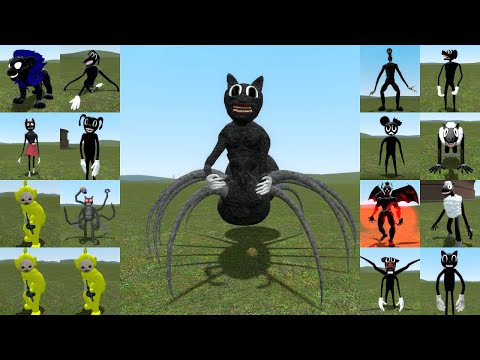 SPIDER CARTOON CAT vs CARTOON MONSTERS from TREVOR HENDERSON Creatures in Garry's Mod GMod