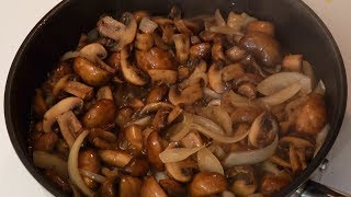 Mushrooms & Onions Sauteed in Butter Step By Step Chef