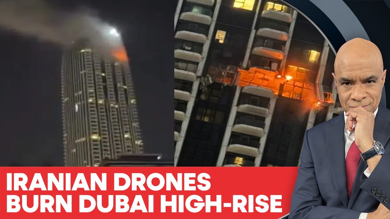Dubai High-Rise In Creek Harbour Engulfs in Fire After Iranian Drone Strike | Firstpost America 