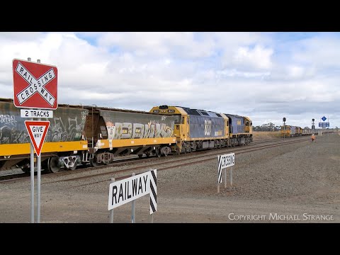 7737V & 7734V Pacific National Grain Trains Cross (2/5/2023) - PoathTV Railways In Australia
