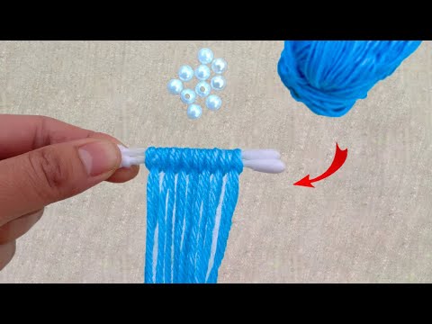 Superb Woolen Flower Making Trick Using Cotton Buds - Hand Embroidery Amazing Flower Design - DIY