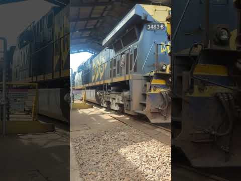 MRS Logística SA GE AC44i #3483-8 e #7264-1 auxiliando trem 272 carregado no Pátio do P1-07 (FJC)