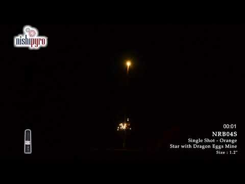 NRB04S - 1.2" Single Shot Orange Star with Dragon Eggs Mine