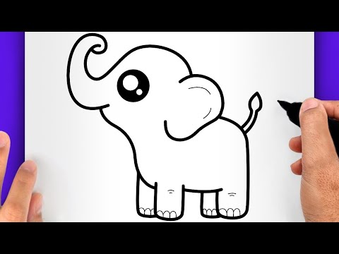 COMMENT DESSINER UN ÉLÉPHANT KAWAII FACILEMENT POUR DÉBUTANT