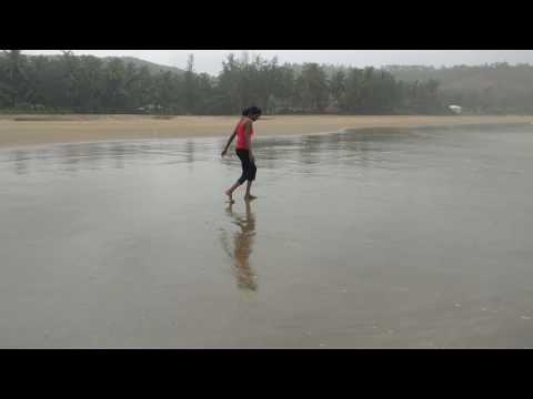 Enjoying rain @ Kudle beach, Gokarna