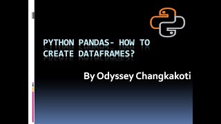 Python Pandas-DataFrame Creation/CBSE Class 12