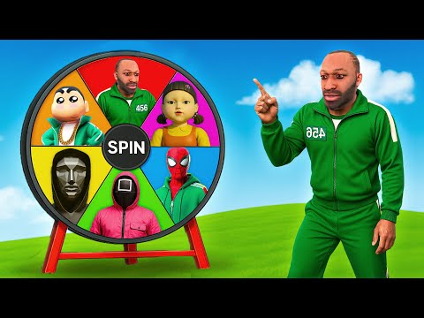 😂Squid Game LUCKY WHEEL Challenge in Indian Bike Driving 3D! | GTA 5
