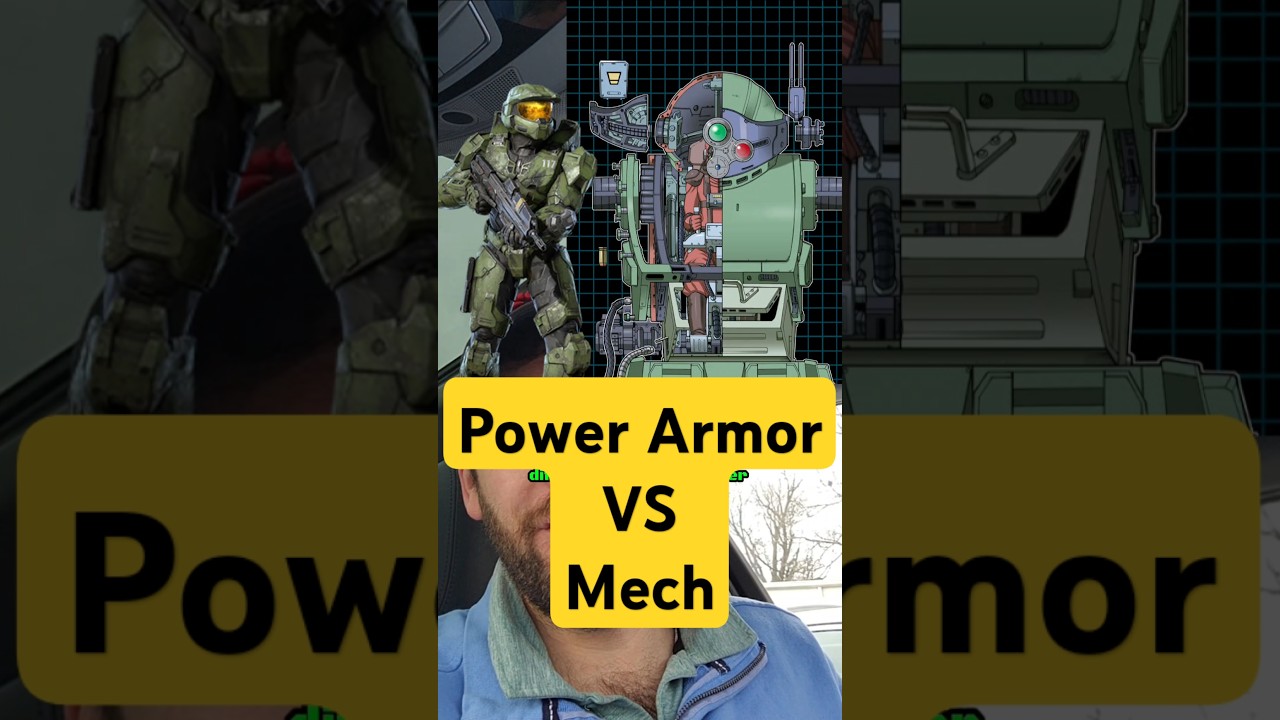 Power Armor VS Mech #gaming #scifi #anime #gundam #halo #warhammer40k #militaryscifi #technology