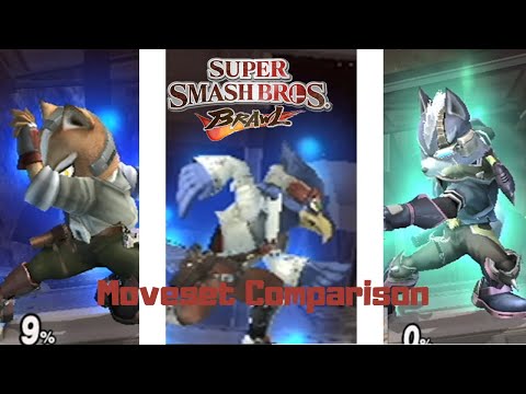 Fox, Falco and Wolf Moveset Comparison (Brawl)