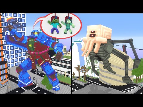 Monster School : Pacific Rim 2022 ( Battle Robots and Monsters ) Part 2 - Minecraft Animation