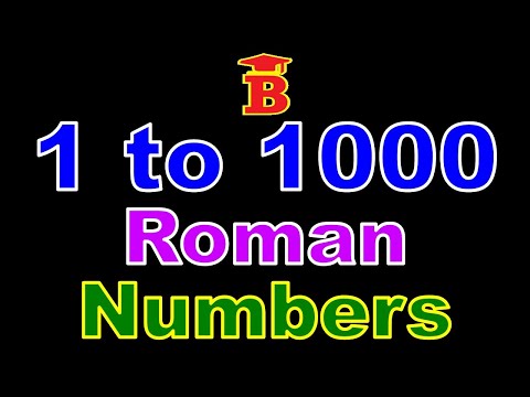 1 to 1000 Roman Numbers