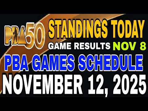 PBA STANDINGS TODAY NOVEMBER 8, 2025 | SCHEDULE NOV 12 | PBA SEASON 50 PHILIPPINE CUP