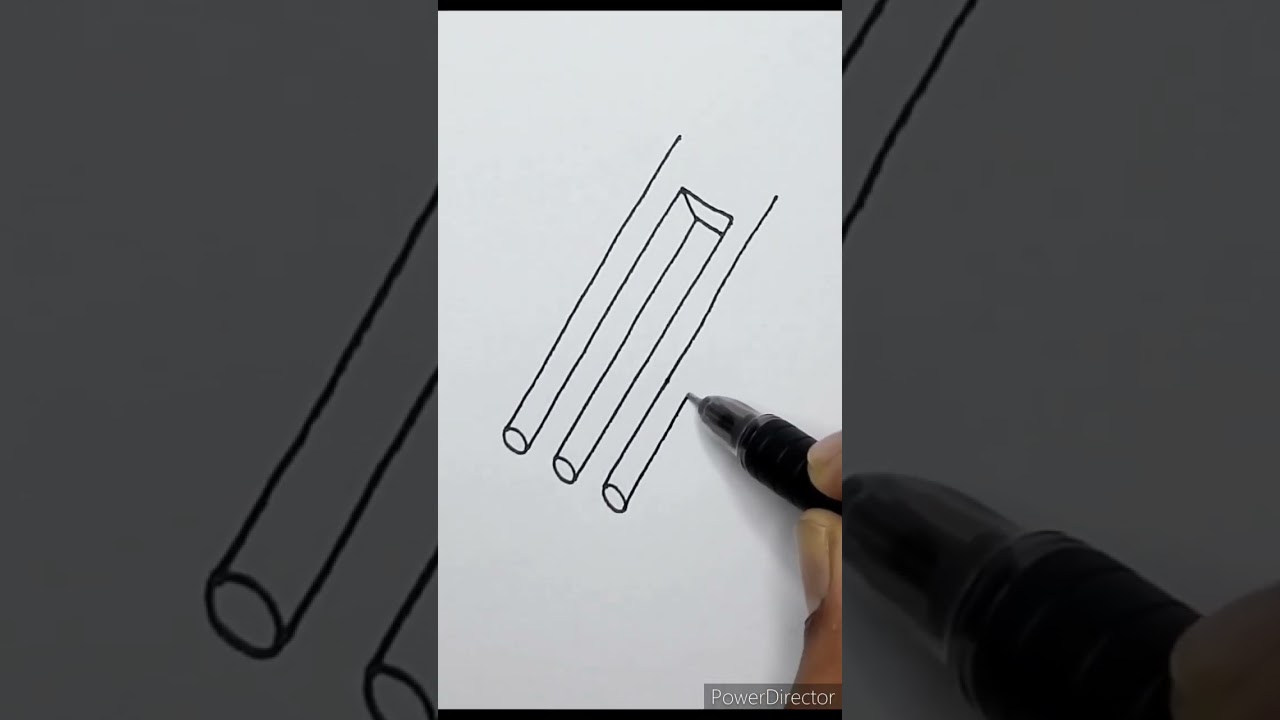 simple Impossible Shape Optical illusion drawing  #3d #illution #drawing #shorts #video #watch #art