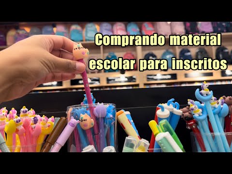 Comprando material escolar para os inscritos na papelaria leitura