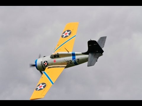 GIANT 1/4 SCALE RC GRUMMAN F4F WILDCAT - MOKI 250cc 5 CLY RADIAL - NIGEL AT WILLIS WARBIRDS  - 2015