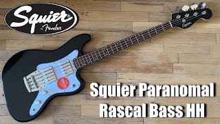 Video thumbnail for Squier Paranormal Rascal Bass HH Demo Metallic Black by My Bassist Chris