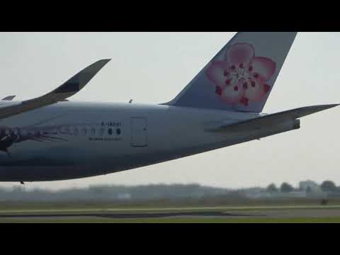 China Airlines ''Mikado Pheasant  A350 Takeoff Schiphol