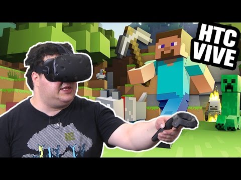 Minecraft in VR: HTC Vive in German world