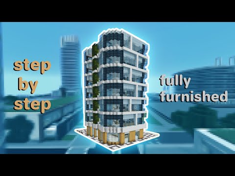 MINECRAFT - How to Build a Modern Apartment Building - Step-by-step Tutorial