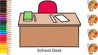 School Desk - Sketch Art and Paint | Step by step tutorial | Pencil to Palette