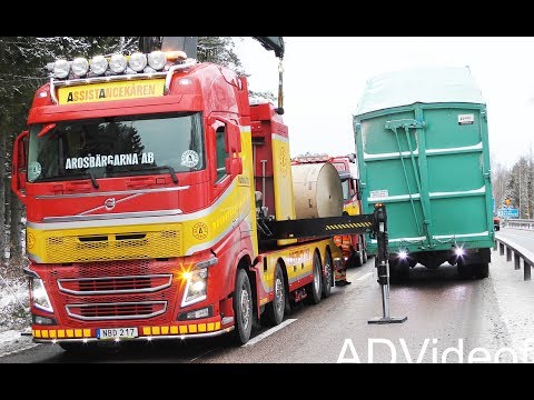 Heavy Recovery of Renault Semitraler -Arosbärgarna, Sweden 4K