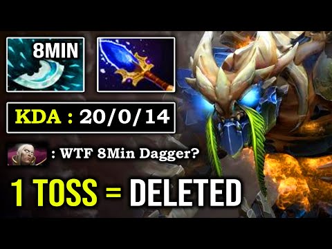 WTF 8MIN BLINK Solo Mid Tiny Against Invoker with Nonstop Gank 1 Toss Deleted Nobody Can Farm DotA 2