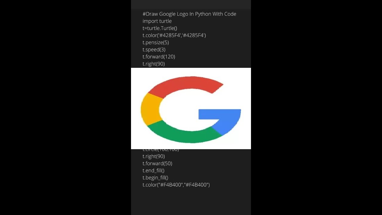 How to Draw Google Logo In Python With Code | shorts | Turtle Programs | draw google logo