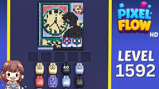 Pixel Flow Level 1592 Solution Walkthrough