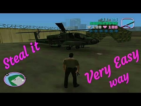 |How to steal the Military Helicopter{hunter}in Gta Vice city|Gaming Villa|