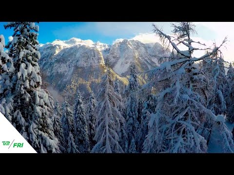 Drone optagelser - To på ski